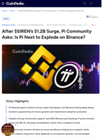 After $SIREN’s $1.2B Surge, Pi Community Asks: Is Pi Next to Explode on Binance? 