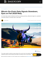 Bitcoin On-Chain Data Signals Slowdown, Eyes on Fall 2025 Rally - DailyCoin