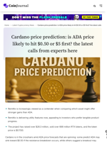 Cardano price prediction: is ADA price likely to hit $0.50 or $5 first? the latest calls from experts here - CoinJournal