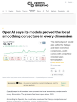 OpenAI says its models proved the local smoothing conjecture in every dimension