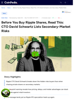 Before You Buy Ripple Shares, Read This: CTO David Schwartz Lists Secondary-Market Risks