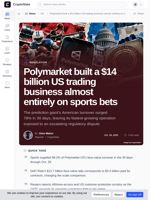 Polymarket built a $14 billion US trading business almost entirely on sports bets