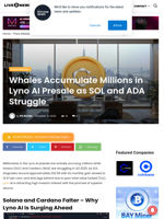 Whales Accumulate Millions in Lyno AI Presale as SOL and ADA Struggle | Live Bitcoin News