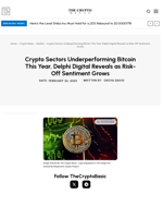 Crypto Sectors Underperforming Bitcoin This Year, Delphi Digital Reveals as Risk-Off Sentiment Grows