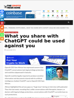 What you share with ChatGPT could be used against you - The Crypto News Wire