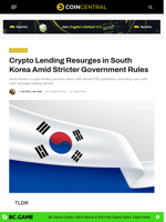 Crypto Lending Resurges in South Korea Amid Stricter Government Rules - CoinCentral