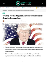 Trump Media Might Launch Truth Social Crypto Ecosystem - Crypto News Flash
