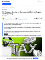 US Treasury Removes Controversial Crypto Tax Rule