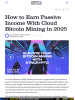 How to Earn Passive Income With Cloud Bitcoin Mining in 2025 – CryptoNinjas