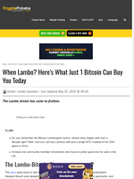 When Lambo? Here's What Just 1 Bitcoin Can Buy You Today