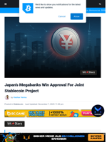 Japan's Megabanks Win Approval For Joint Stablecoin Project