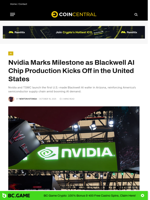 Nvidia Marks Milestone as Blackwell AI Chip Production Kicks Off in the United States - CoinCentral