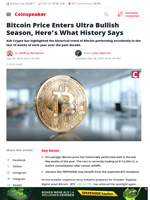 Bitcoin Price Enters Ultra Bullish Season, Here's What History Says - Coinspeaker