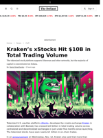 Kraken’s xStocks Hit $10B in Total Trading Volume - 