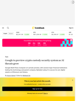 Google to preview a new crypto security system as private-key hacks mount