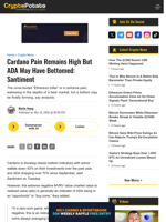 Cardano Pain Remains High But ADA May Have Bottomed: Santiment