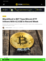 BlackRock's IBIT Tops Bitcoin ETF Inflows With $2.63B in Record Week - CoinCentral