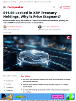 $11.5B Locked in XRP Treasury Holdings, Why is Price Stagnant? - Coinspeaker