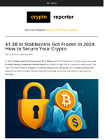 $1.3B in Stablecoins Got Frozen in 2024: How to Secure Your Crypto
