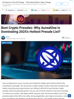 Best Crypto Presales: Why AurealOne Is Dominating 2025’s Hottest Presale List?