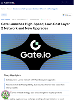 Gate Launches High-Speed, Low-Cost Layer 2 Network and New Upgrades