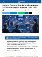 Solana Foundation Launches Agent Skills to Bring AI Agents On-Chain – Crypto News Flash