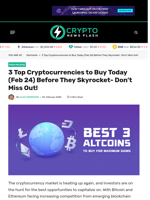 3 Top Cryptocurrencies to Buy Today (Feb 24) Before They Skyrocket- Don’t Miss Out! - Crypto News Flash