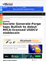 Societe Generale-Forge taps Bullish to debut MiCA-licensed USDCV stablecoin - The Crypto News Wire