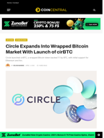 Circle Expands Into Wrapped Bitcoin Market With Launch of cirBTC