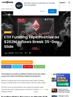 ETH Funding Turns Positive as ETF Inflows Surge Up