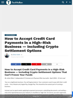 How to Accept Credit Card Payments in a High-Risk Business — Including Crypto Settlement Options - TechBullion