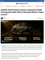 nGRND Gold Protocol Games Surpasses 855K Participants With $6M in Rewards Before Token Launch - TheNewsCrypto