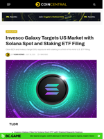 Invesco Galaxy Targets US Market with Solana Spot and Staking ETF Filing