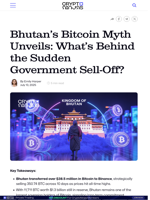 Bhutan's Bitcoin Myth Unveils: What's Behind the Sudden Government Sell-Off?