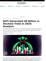 DeFi Generated $8 Billion in Onchain Yield in 2025: Analysis - 