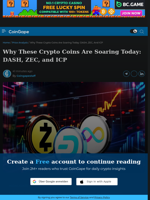 Why These Crypto Coins Are Soaring Today: DASH, ZEC, and ICP