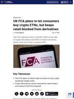 UK FCA plans to let consumers buy crypto ETNs, but keeps retail blocked from derivatives