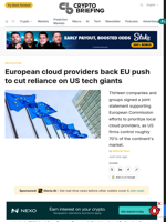 European cloud providers back EU push to cut reliance on US tech giants