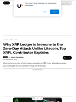 Why XRP Ledger is Immune to the Zero-Day Attack Unlike Litecoin, Top XRPL Contributor Explains - U.Today