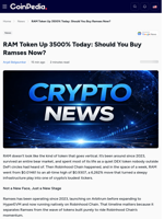 RAM Token Up 3500% Today: Should You Buy Ramses Now?