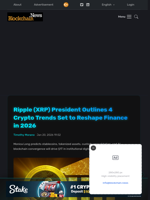 Ripple (XRP) President Outlines 4 Crypto Trends Set to Reshape Finance in 2026 - Blockchain.News