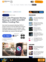 Aave Labs Proposes Moving Revenue to DAO Amid $50 Million Funding Plan – Crypto News Bitcoin News