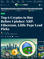 Top 6 Cryptos to Buy Before Uptober: XRP, Ethereum, Little Pepe Lead Picks - Crypto Daily