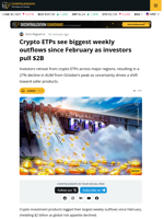 Crypto ETPs See $2B Weekly Outflows as Global Risk Appetite Fades