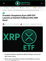 Franklin Templeton Eyes XRP ETF Launch as Market Pullback Hits XRP Hard - Crypto News Flash