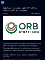 Orb Strategies Kicks Off 2026 With New Investment Venues | Visionary Financial