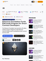 Ethereum Foundation Funds $1M Audit Program for Smart Contract Developers – Crypto News Bitcoin News