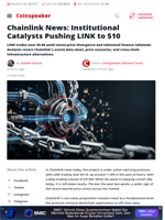 Chainlink News: Institutional Catalysts Pushing LINK to $10