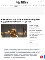 FIFA World Cup final spotlights crypto's biggest mainstream stage yet