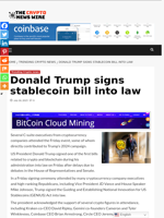 Donald Trump signs stablecoin bill into law - The Crypto News Wire